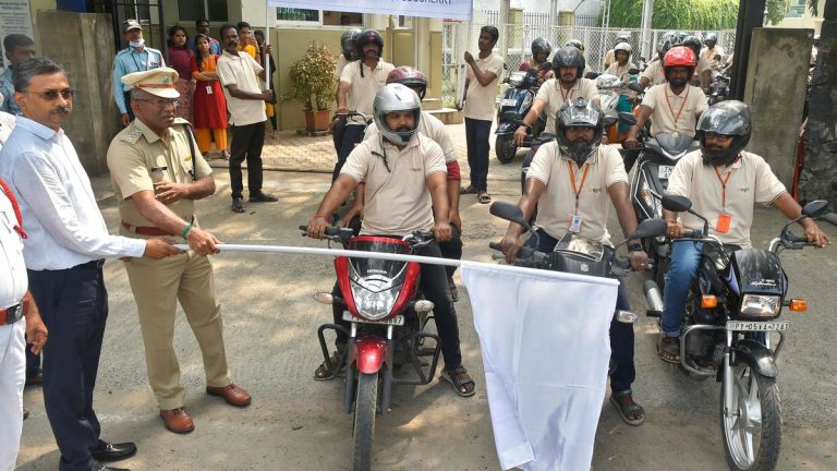 Helmet Awareness Walkathon by Puducherry Police