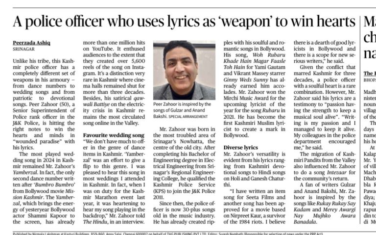 Kashmir Police Officer Wins Hearts with Poetic Lyrics