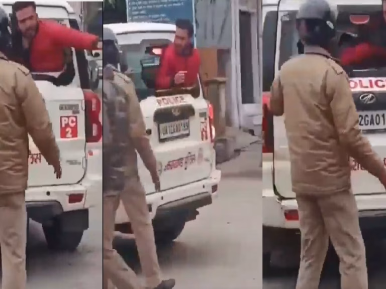 Drunk Man Vandalizes Police Vehicle in Uttarakhand, Hurls Abuses