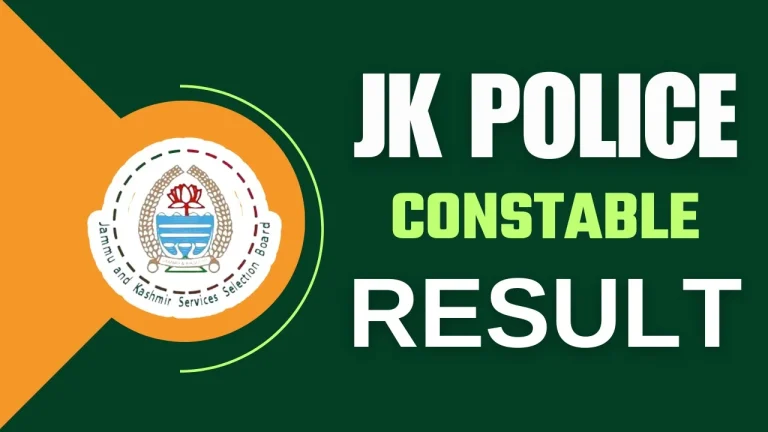 JK Police Constable Exam 2024 Results Released