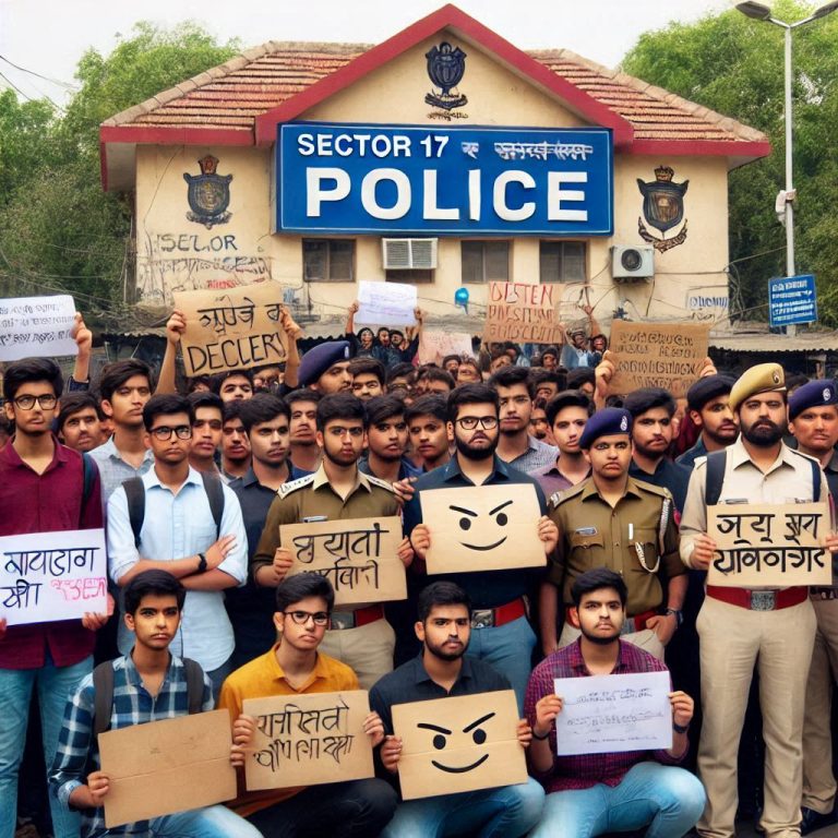 Student Protests Over Detention in Chandigarh