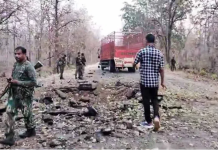 Security Personnel Have a Narrow Escape as Maoists Trigger IED Blast on NH 63 in Chhattisgarh