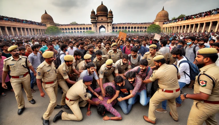 Tension Escalates at Osmania University as Police Detain Protesting Students.
