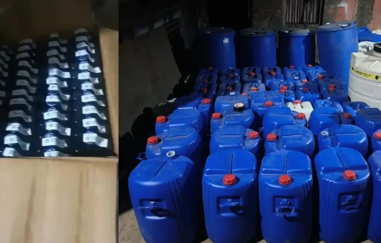 Delhi Police bust illegal liquor factory ahead of Holi, arrest two with 12,000 bottles.